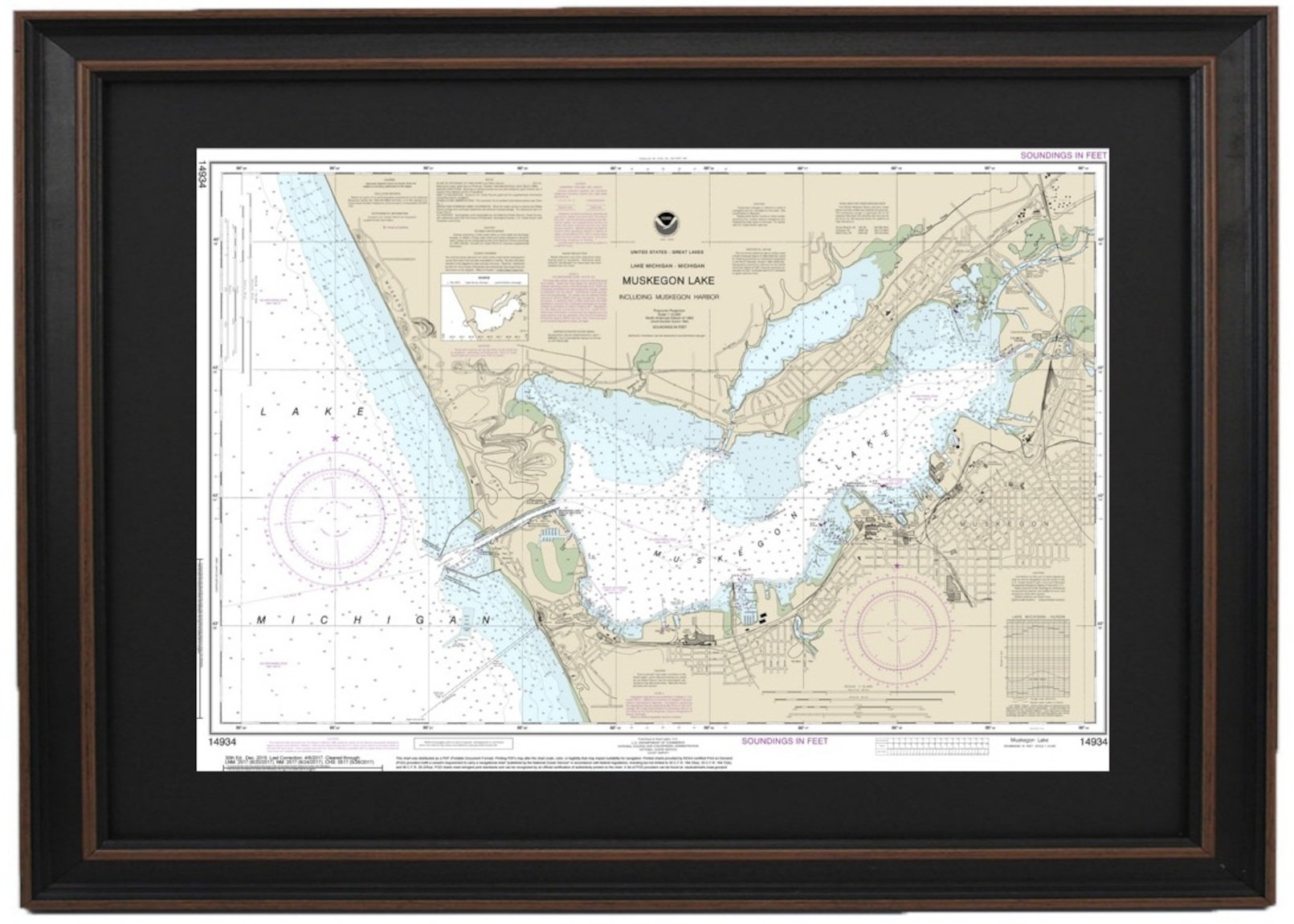 Longshore Tides Lake Michigan, Muskegon Lake And Harbor Nautical